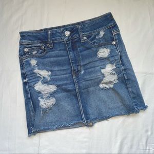 America Eagle Outfitters Distressed Jean Skirt